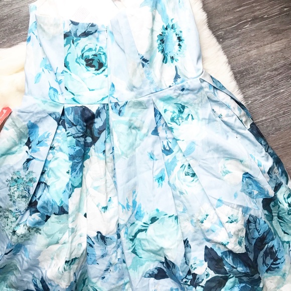 asos salon rose print bandeau midi prom dress